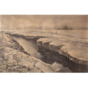 Michal Gorstkin-Wywiórski (1861 Warsaw - 1926 Berlin), River in winter