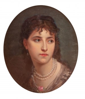 Piotr Le Brun (1802 - 1879), Portret kobiety z perłami