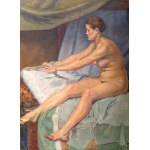 Painter unspecified (1st half of 20th century), Nude of a sitting woman/Nude of a lying woman (double-sided painting)