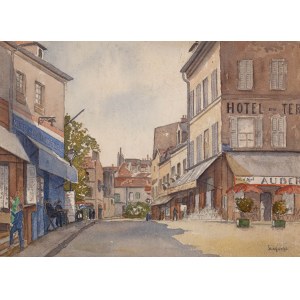 Nathan Grunsweigh (1883 Krakau - 1956 Paris), Place du Tertre, Paris (doppelseitiges Werk)