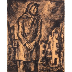 Maurycy Mędrzycki (Mendjizky Maurice) (1890 Lodz- 1951 St. Paul de Vence), Woman in the Warsaw Ghetto, 1950.