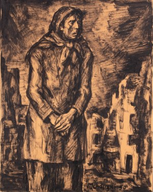 Maurycy Mędrzycki (Mendjizky Maurice) (1890 Łódź- 1951 St. Paul de Vence), Kobieta w getcie warszawskim, 1950 r.