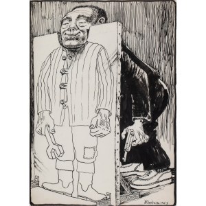 Bronislaw Wojciech Linke (1906 Tartu - 1962 Warschau), Satirische Zeichnung, 1953.