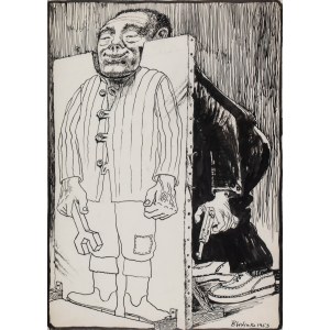 Bronislaw Wojciech Linke (1906 Tartu - 1962 Varšava), Satirická kresba, 1953.