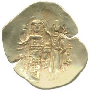 Byzanc, Jan II. Comnenos Porfyrogentos (1118-1143), Au Hyperpyron, A: Kristus sedí na trůně, drží e