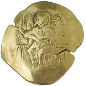 Byzanc, Jan II. Comnenos Porfyrogentos (1118-1143), Au Hyperpyron, A: Kristus sedí na trůně, drží e