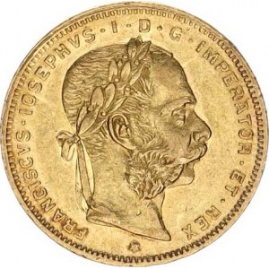 František Josef I. (1848-1916), 8 Florin = 20 Franken 1885 b.zn.