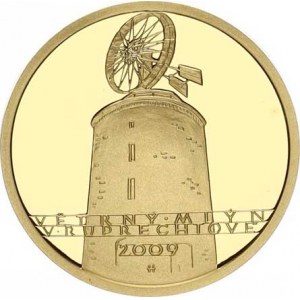 Česká republika (1993-), 2500 Kč 2009 - větrný mlýn v Ruprechtově kapsle +etue +cert