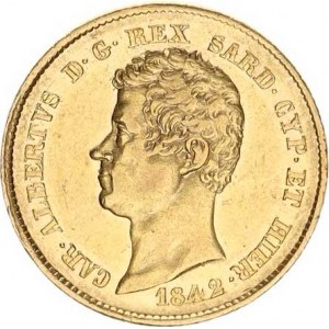 Itálie-Sardinie, Carlo Alberto (1831-1849), 20 Lire 1842 G zn. kotva KM 131; Fr. 1143; G 44 6,43