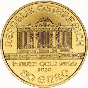 Rakousko, 50 Euro (1/2 unze Au 999.9) 2020 - Vídeňská filarmonie