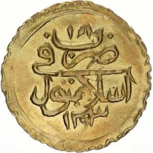 Turrecko, Selim III. (AH 1203-1222 / 1789-1807 AD), 1/4 Altin (Findik) rok 18 KM 514 R 0,831 g