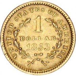 U.S.A., 1 Dollar 1853 - Liberty 13 mm 1,667 g, tém.