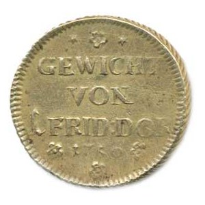 Mincovní váhy, Mincovní závaží, Prusko - Fridrich II. (1740-1786), erb / nápis