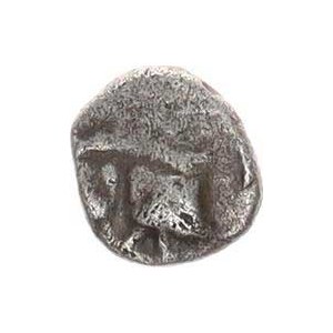 Starověké Řecko (5-4 stol. př. Kr.), Trihemitartemorion (3/8 obolu) 0,261 g, Hlava býka zprava