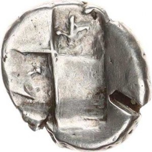 Thracia - Kardia - Cherronesos (400 -350 př.Kr.), Henidrachma, přední část lva s kořistí /rv. dělen
