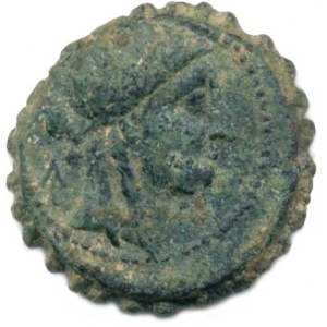 Sýrie - Seleukos IV. (187-175 př. Kr.), AE 22 (seratus), hlava Apollona zprava / stoj. nahý Apollo