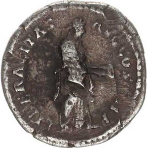 Hadrianus (117-138), Denár, stojící Liberalitas zprava, vysypává roh hojnosti