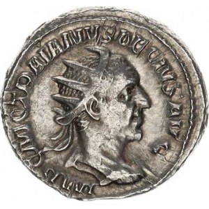 Trajanus Decius (249-251), Antoninián, stoj.Uberitas drží váček s penězi a roh hojnosti