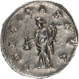 Trajanus Decius (249-251), Antoninián, stoj.Uberitas drží váček s penězi a roh hojnosti