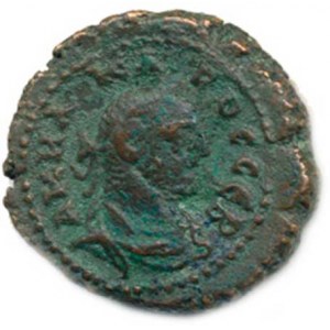 Carinus (283-285), Billon tetradrachma; A: Hlava císaře s vavřínovým věncem zprava