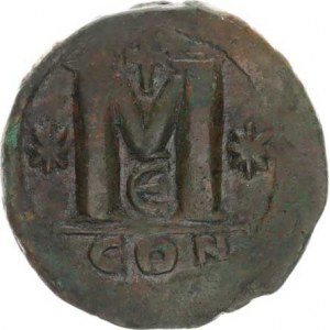 Anastasius (491-518), AE Follis (40 nummia), velké M, nahoře kříž, dole E, po stranách