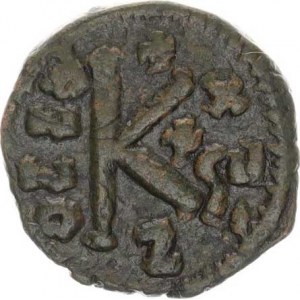 Justinian I. (527-565), AE 1/2 Follis (20 nummia) minc. Cyzicus, velké K, nahoře kříž,