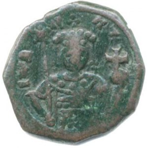 Jan II. Comnenos Porfyrogentos (1118-1143), AE 1/2 tetarteron, A: Stojící Kristus mezi IC-XC / R: P