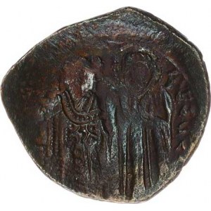 Manuel I. Komnenos (1143-1180), AE miskovitá nomisma (billon aspron trachy), A: Kristus na trůně
