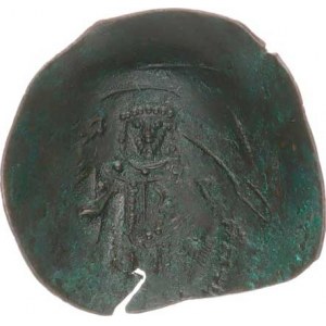 Isaac II. Angelos (1185-1195), AE miskovitá nomisma (bilon aspron trachy), A: Maria sedí na trůn