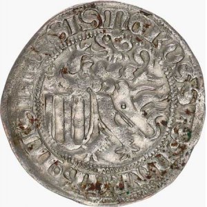 Sasko - Míšeň, Friedrich II. a Margaretha (1456-1464), Groš mečový, minc. Colditz, mm. P. Schwalbe