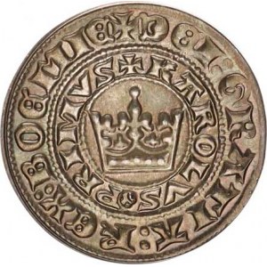 Karel IV. (1346-1378), Pražský groš Replika 1994 Ag punc minc. Jablonec 3,74 g