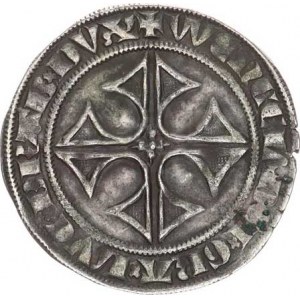 Václav Lucemburský - bratr Karla IV., (1353 - 1388), Groš b.l. (ražba v Lucembursku), ozdobný kříž,