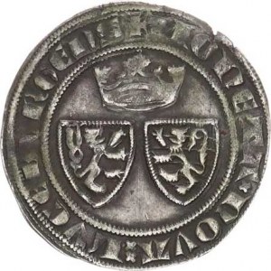 Václav Lucemburský - bratr Karla IV., (1353 - 1388), Groš b.l. (ražba v Lucembursku), ozdobný kříž,