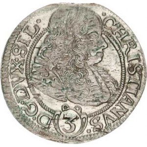 Lehnice-Břeh, Christian (1639-1672), 3 kr. 1669 CB, Volava Sa 444 opis: LIGNIC.BREGENS.&.WOLAVI.