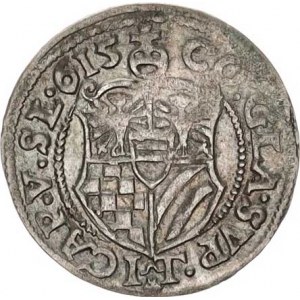 Münsterberg-Olešnice, Carl II. (1587-1617), 3 kr 1615 HT jako Sa 127/28, ale poprsí v hladkém kruhu