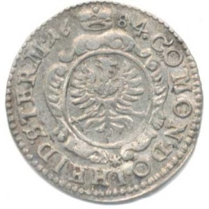 Würtemberg-Olešnice, Christian Ulrich (1668-1704), 1 kr. 1684 Sa 283/ 74; Kop. VIII/ 2/ 451/ 5
