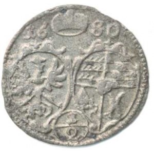 Würtemberg-Olešnice, Christian Ulrich (1668-1704), 1/2 kr. 1680 Sa 267 / obr. -, pod korunou pouze