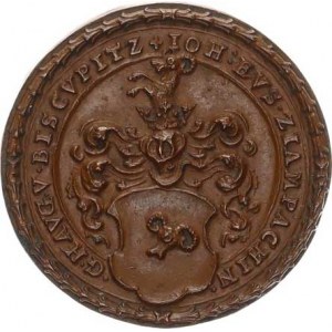 Pavel Sixt Trautson (1550-1621) - Johana ze Žampachu a Haugvic, Medaile 1589, av.: erb Trautsonů, o
