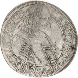 Olomouc, Karel II. Liechtenstein (1664-1695), XV kr. 1676 špice SV 375 E2/B3 6,138 g