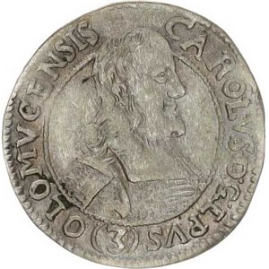 Olomouc, Karel II. Liechtenstein (1664-1695), 3 kr. 1668, zn.špice SV 318 D/B R 1,595 g