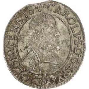 Olomouc, Karel II. Liechtenstein (1664-1695), 3 kr. 1669, zn.špice SV 322 E3/ jako B5, ale PR INCEP