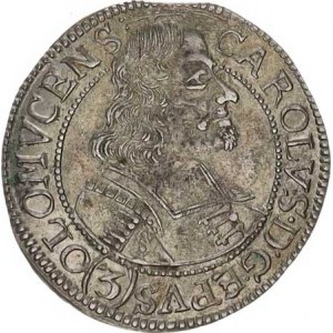 Olomouc, Karel II. Liechtenstein (1664-1695), 3 kr. 1670, zn.špice, var.: široké poprsí S-V 326 G1/