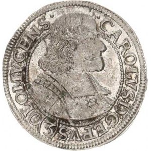 Olomouc, Karel II. Liechtenstein (1664-1695), 3 kr. 1670, zn.špice, var.: široké poprsí S-V 326 var