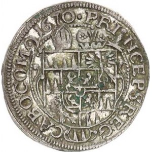 Olomouc, Karel II. Liechtenstein (1664-1695), 3 kr. 1670, zn.špice, var.: široké poprsí S-V 326 var