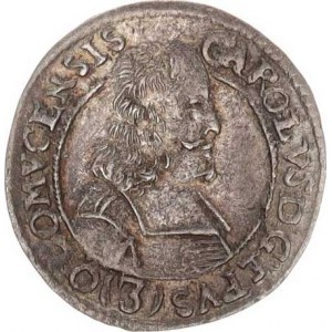 Olomouc, Karel II. Liechtenstein (1664-1695), 3 kr. 1670, zn.špice, var.: úzké poprsí S-V 324 var.