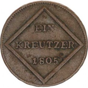 Salzburg - arcib., Ferdinand arciv. (1803-1806), 1 Kreutzer 1805 Probst 2620