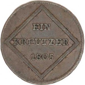 Salzburg - arcib., Ferdinand arciv. (1803-1806), 1 Kreutzer 1805 Probst 2620