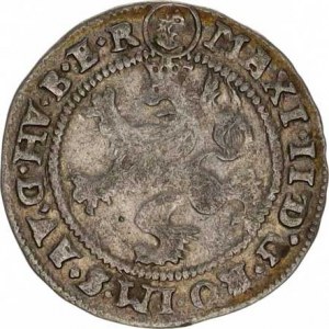 Maxmilian II. (1564-1576), Bílý groš 1575, Praha-Harder MKČ 187 minc. zn. v kruhu doprava