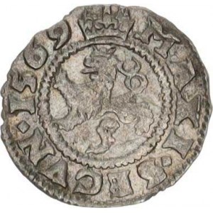 Maxmilian II. (1564-1576), Bílý peníz 1569, K.Hora-Šatný+Vodolínský