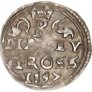 Rudolf II. (1576-1612), Malý groš 1597, K.Hora-Herold HN 8/7a 0,916 g